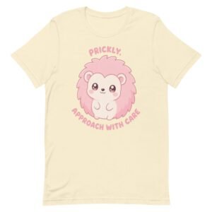 kawaii prickly hedgehog approach with care