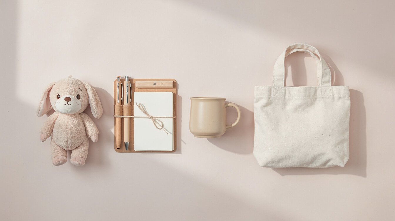 cute gifts for her sorted by style in a soft pastel flat lay