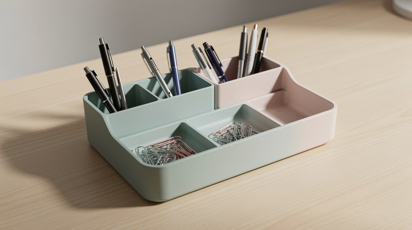 sturdy pastel desk organizer tray
