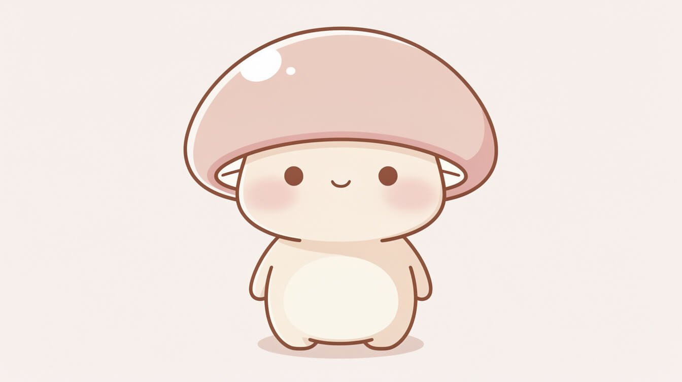 round cartoon mushroom illustration