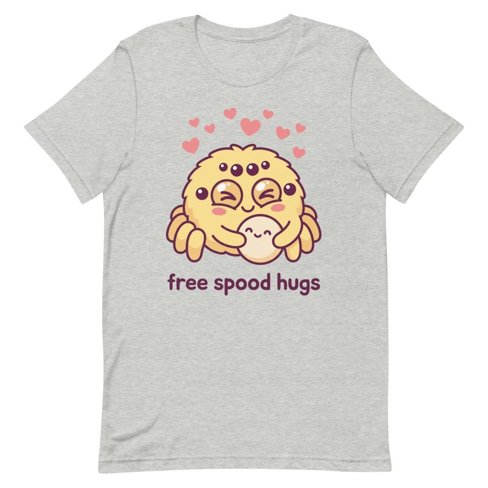 Free Spood Hugs Cute Spider T-Shirt — front view