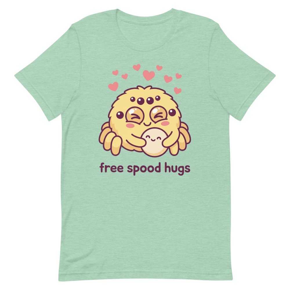 Free Spood Hugs Cute Spider T-Shirt — front view