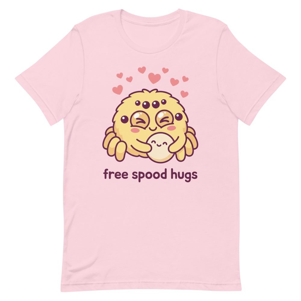 Free Spood Hugs Cute Spider T-Shirt — front view