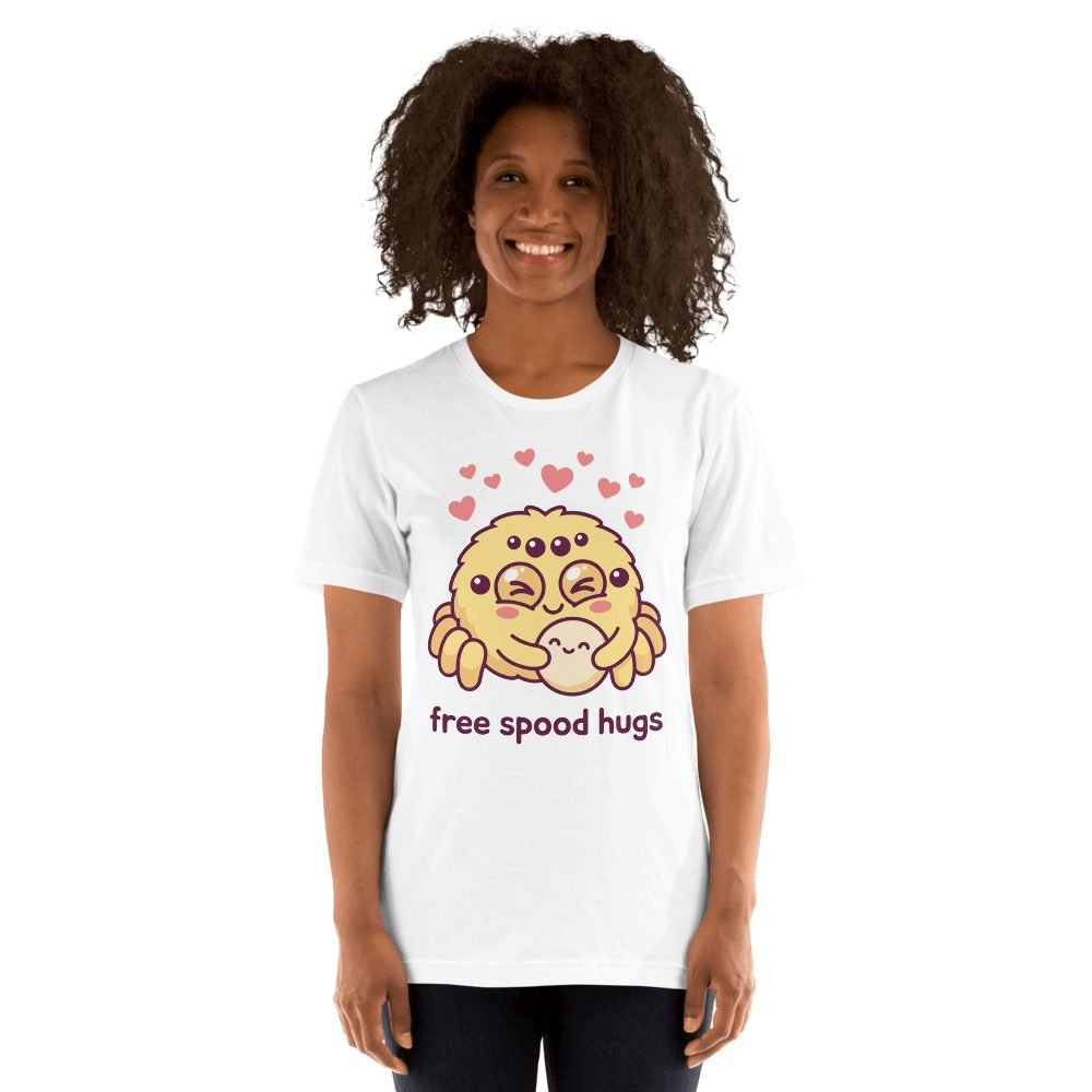 Free Spood Hugs Cute Spider T-Shirt — front view