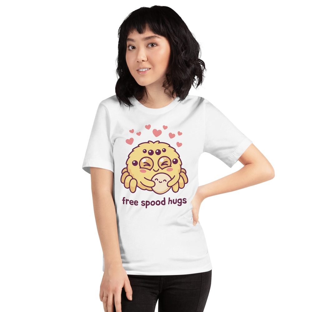 Free Spood Hugs Cute Spider T-Shirt — front view