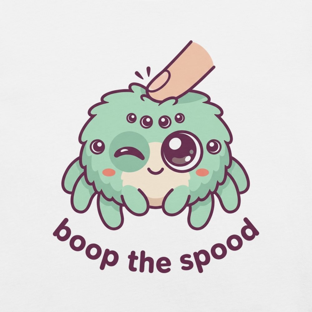 Boop the Spood Cute Jumping Spider T-Shirt — front view